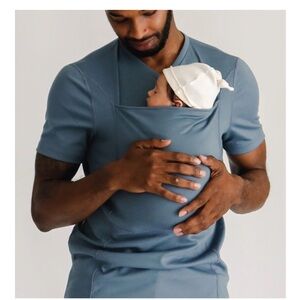 Lalabu Men’s Blue Gray V-Neck Top